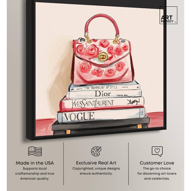 red flowers handbag Canvas by Art Remedy