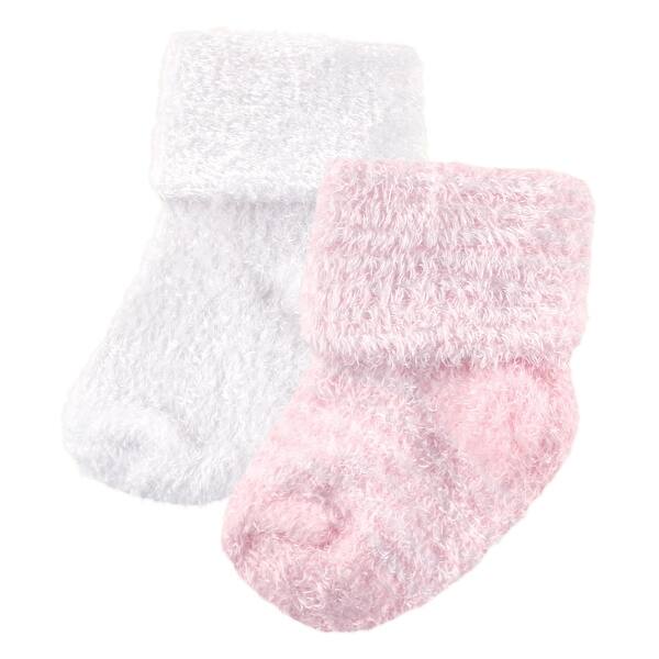 slide 1 of 1, Luvable Friends Baby Girl Chenille Socks, Pink, 0-6 Months - Pink Pink - 0-6 Months