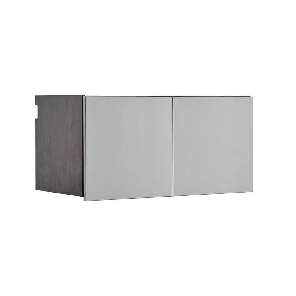 Asti Garage Wall Storage Cabinet, 32 Inch, 2 Wide Doors, Gray Metallic