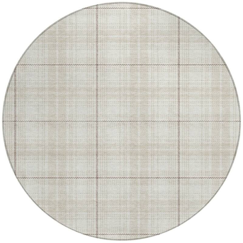HomeRoots Plaid Transitional Rectangle Outdoor Rug