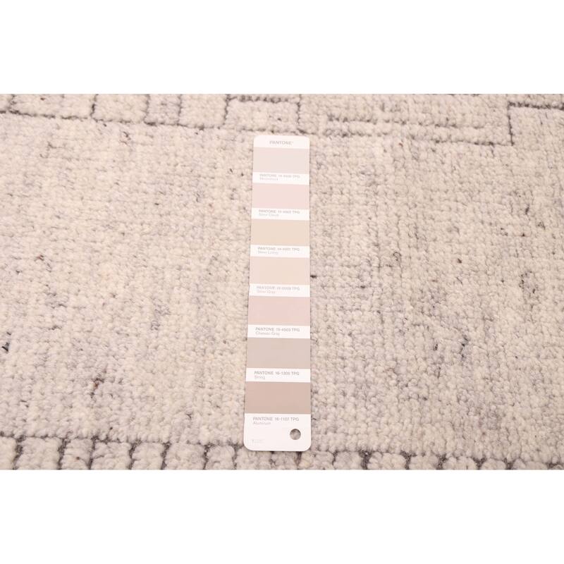 ECARPETGALLERY Hand-knotted Tangier Light Grey Wool Rug - 5'1 x 7'11