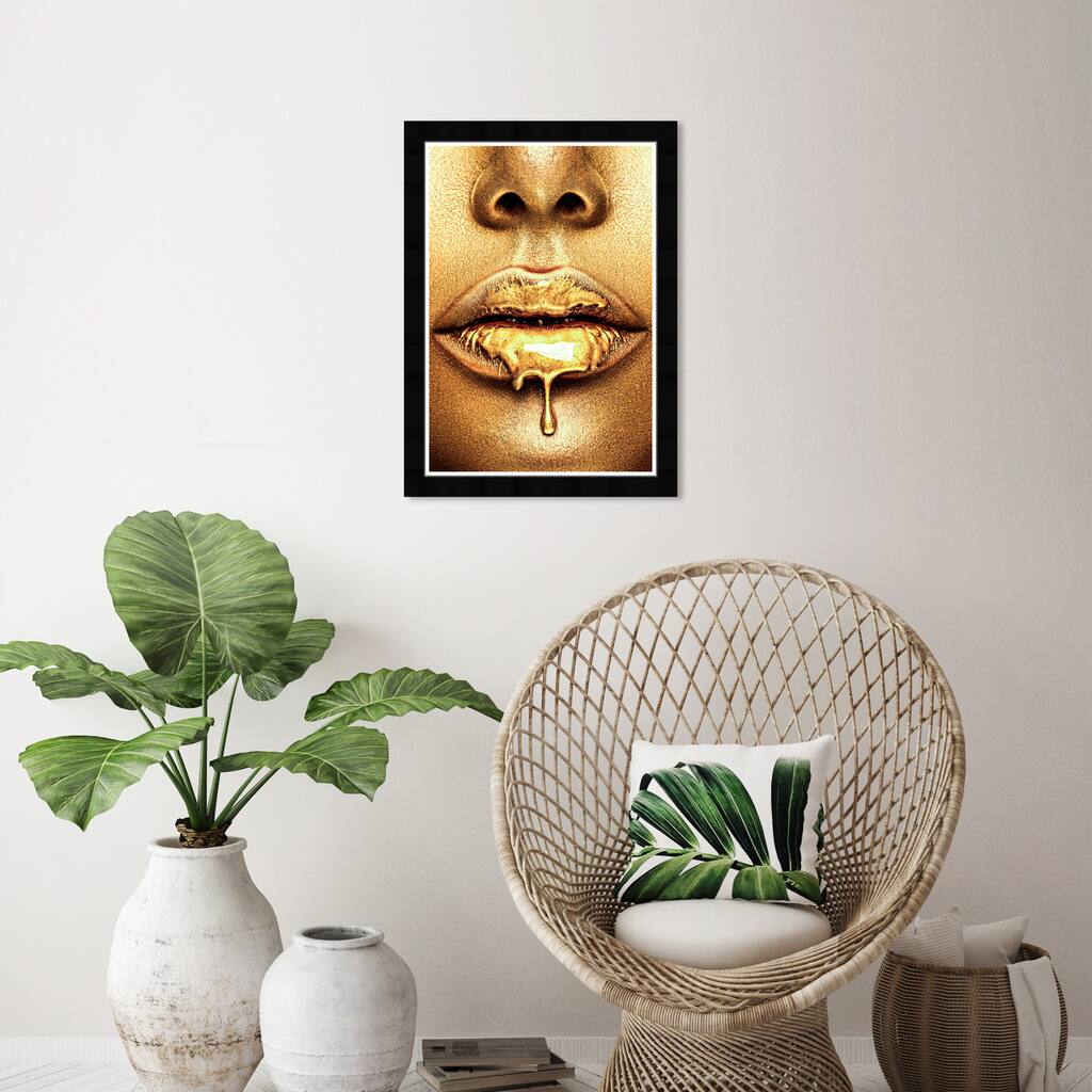 Wynwood Studio Prints People and Portraits Pure Caramel Gold Gold and Glam Wall Art Canvas Print
