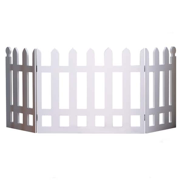 Shop White Picket Fence Folding Pet Gate Indoor Outdoor 19 High X 42 Long 19 In X 42 In Overstock 18089435