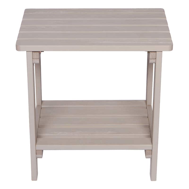 Laguna Adirondack Weather-Resistant 19.75" Wood 2 Tier Side Table by Porch & Den