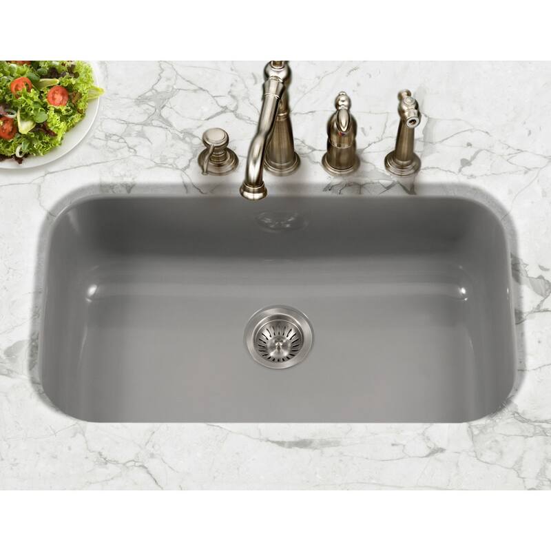 Houzer Porcela 30-9/10" Single Basin Undermount Porcelain Enameled