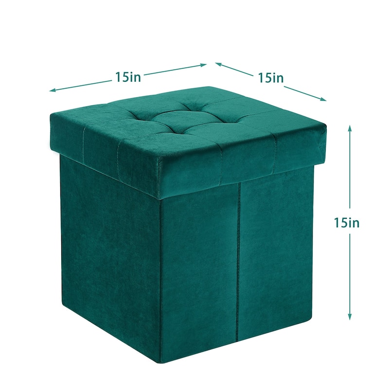 VECELO Modern Folding Tufted Square Storage Ottoman Foot Rest