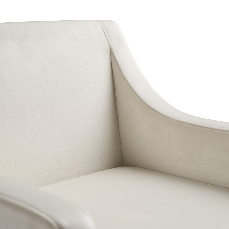 Modrest Elijah Modern Beige & Copper Antique Brass Dining Chair