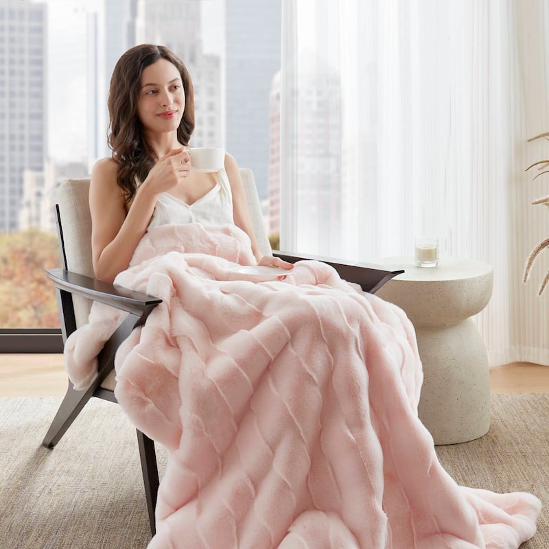 Madison Park Camille Faux Fur Throw