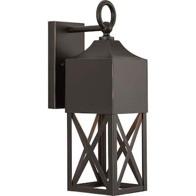 Birkdale Collection One-Light Antique Bronze Outdoor Wall Lantern - 5.75 in x 8.25 in x 18.37 in
