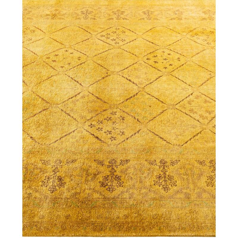 Overdyed One-of-a-Kind Hand-Knotted Area Rug - Yellow - 6' 0" x 8' 8"