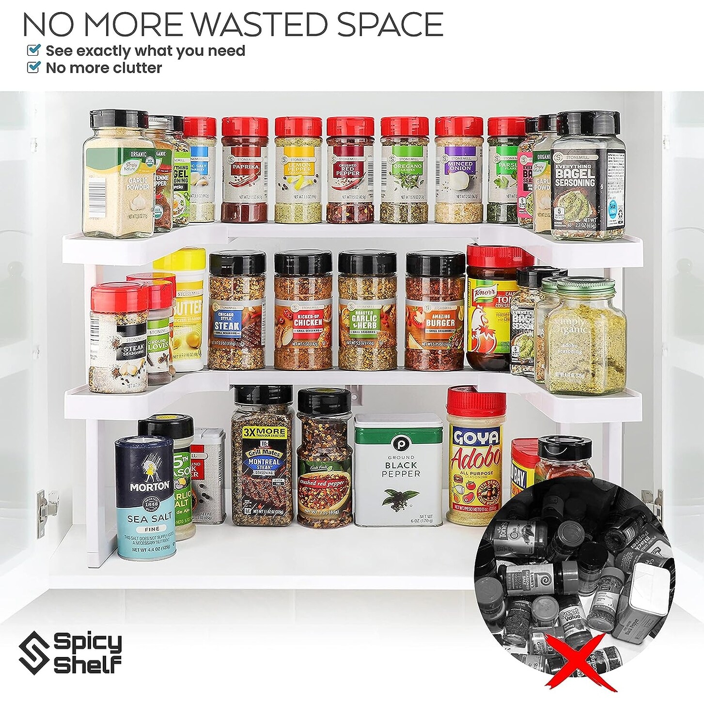Spicy Shelf Deluxe Expandable Spice Rack and Stackable Organizer Bed Bath Beyond 38959424