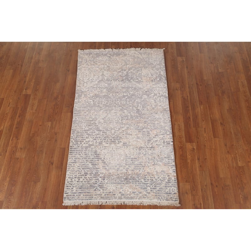 Abstract Modern Indian Accent Rug Handmade Wool Carpet - 2'11"x 5'1"