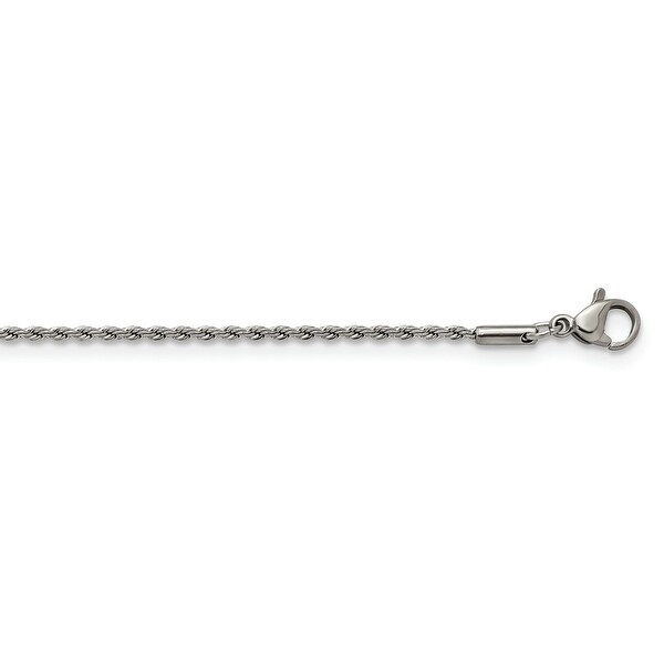 Chisel Stainless Steel High Polished 1.5mm Rope Chain Necklace. Opens flyout.