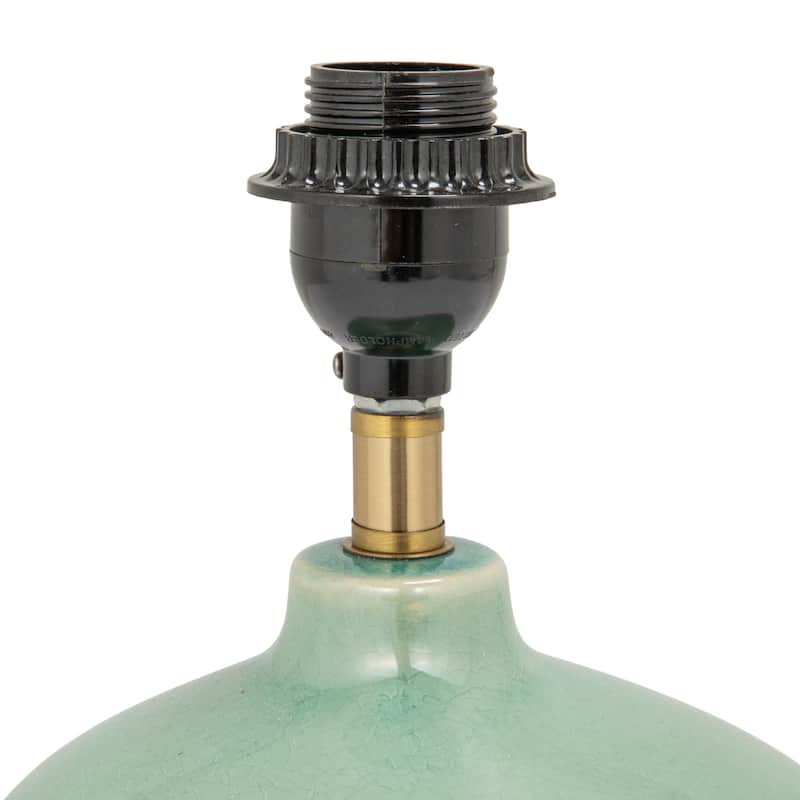 Stoneware Table Lamp with Linen Shade and Inline Switch