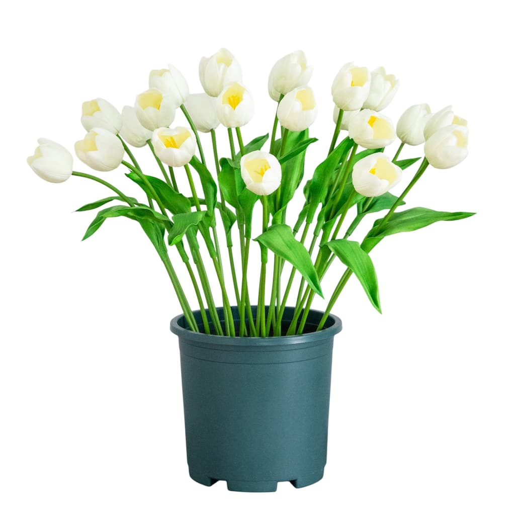 2-ft UV Resistant Artificial Tulip Plant (Indoor/Outdoor) - Green