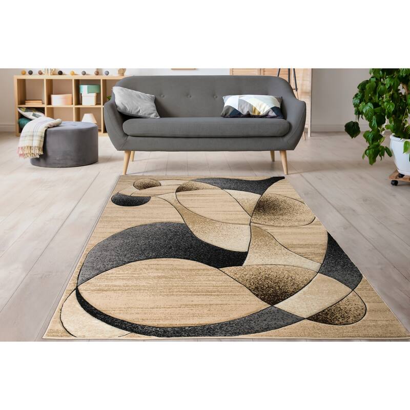 Rhodes Collection Abstract Designed Area Rug