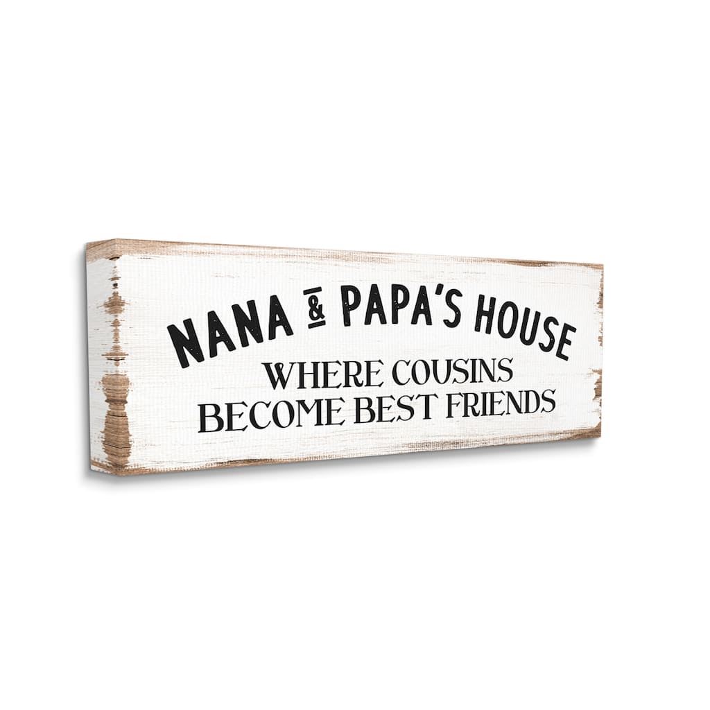 Stupell Nana & Papa's House Greeting Traditional Family Canvas Wall Art - Brown