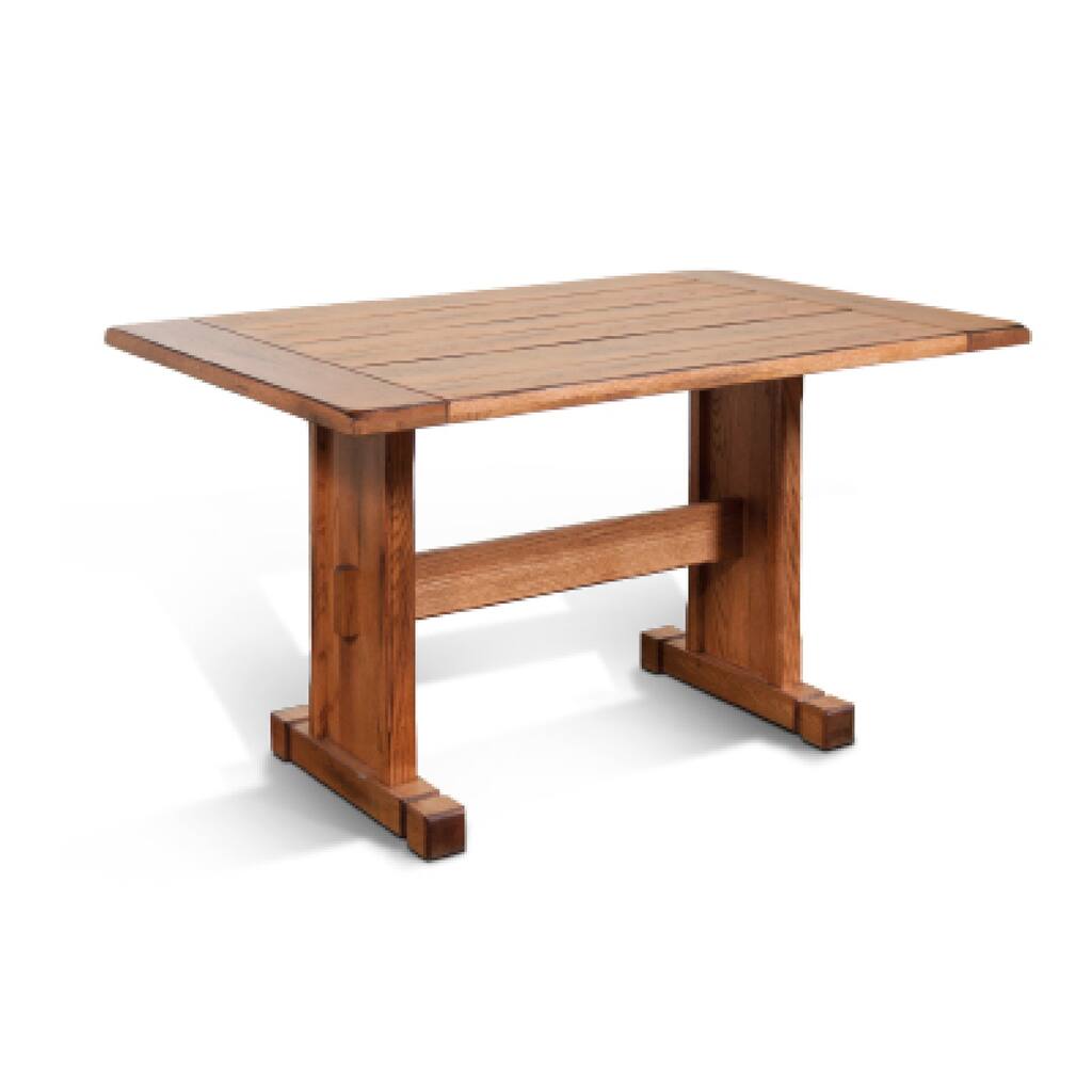 Marv Dining Table, 50 Inch Rectangular, Farmhouse Light Brown Wood