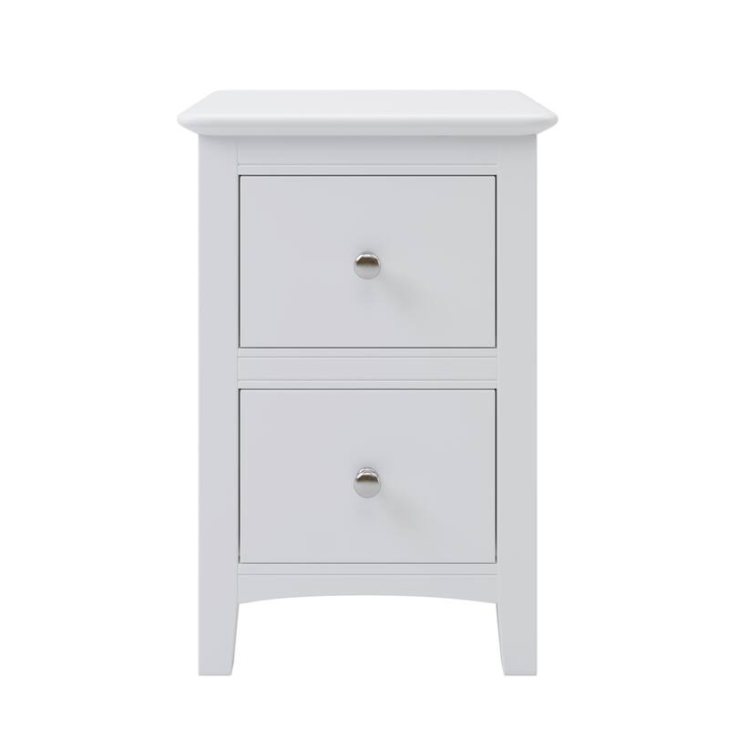 2 Drawers Solid Wood Nightstand End Table