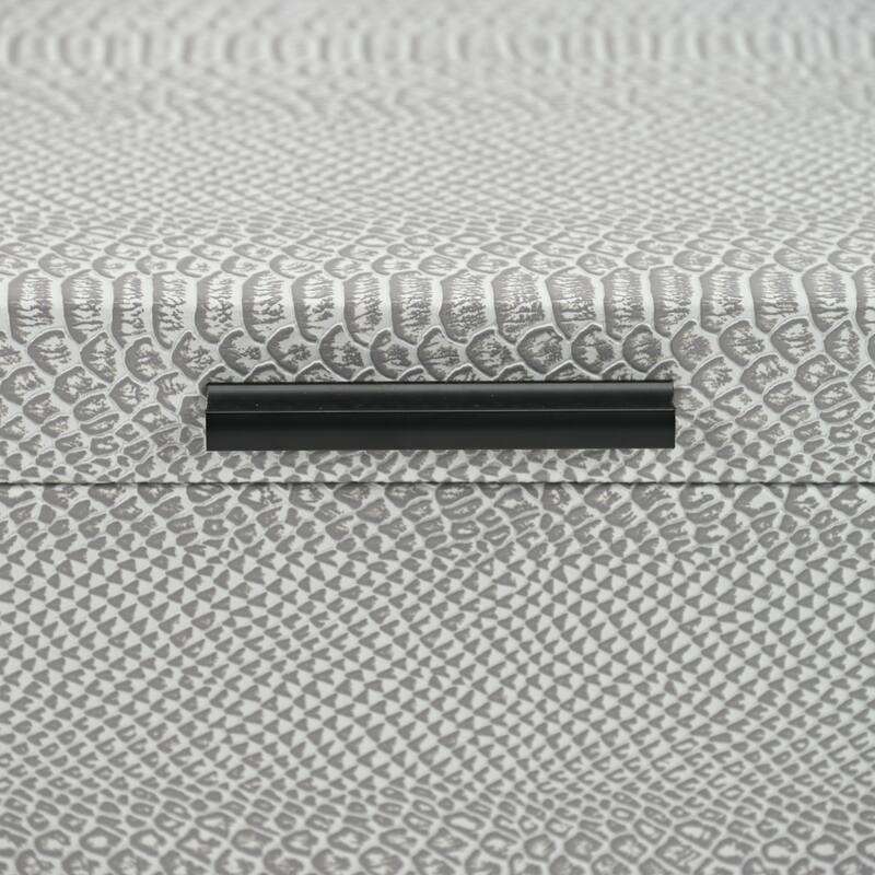 Handcrafted Snakeskin Nesting Boxes - 10.25" - Gray - Set of 2