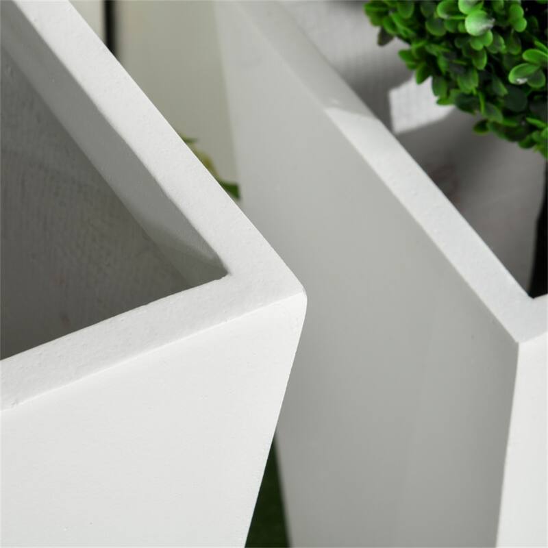 2-Piece Stackable Garden Bed Planter Set with Drainage Holes - 11.75" L x 11.75" W x 21.75" H