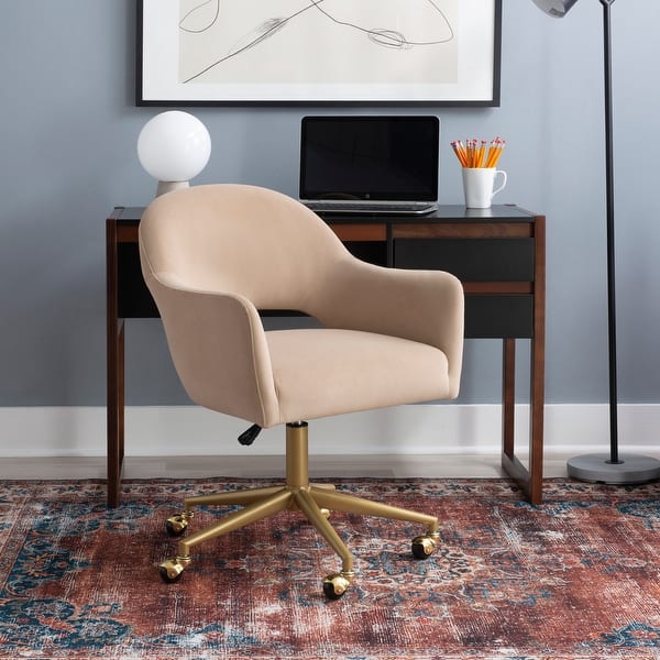 slide 2 of 55, Saloma Velvet Office Chair Camel