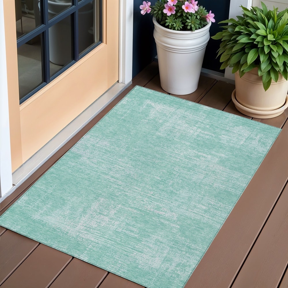 HomeRoots Abstract Transitional Rectangle Outdoor Rug