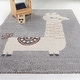 preview thumbnail 1 of 3, Mod-Tod Cid Kids Llama Shag Area Rug - 5'3" x 7' 5'3" x 7' - Grey