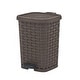 preview thumbnail 1 of 4, Rattan Step On Trash Can Capacity: 1.6 gal - Brown