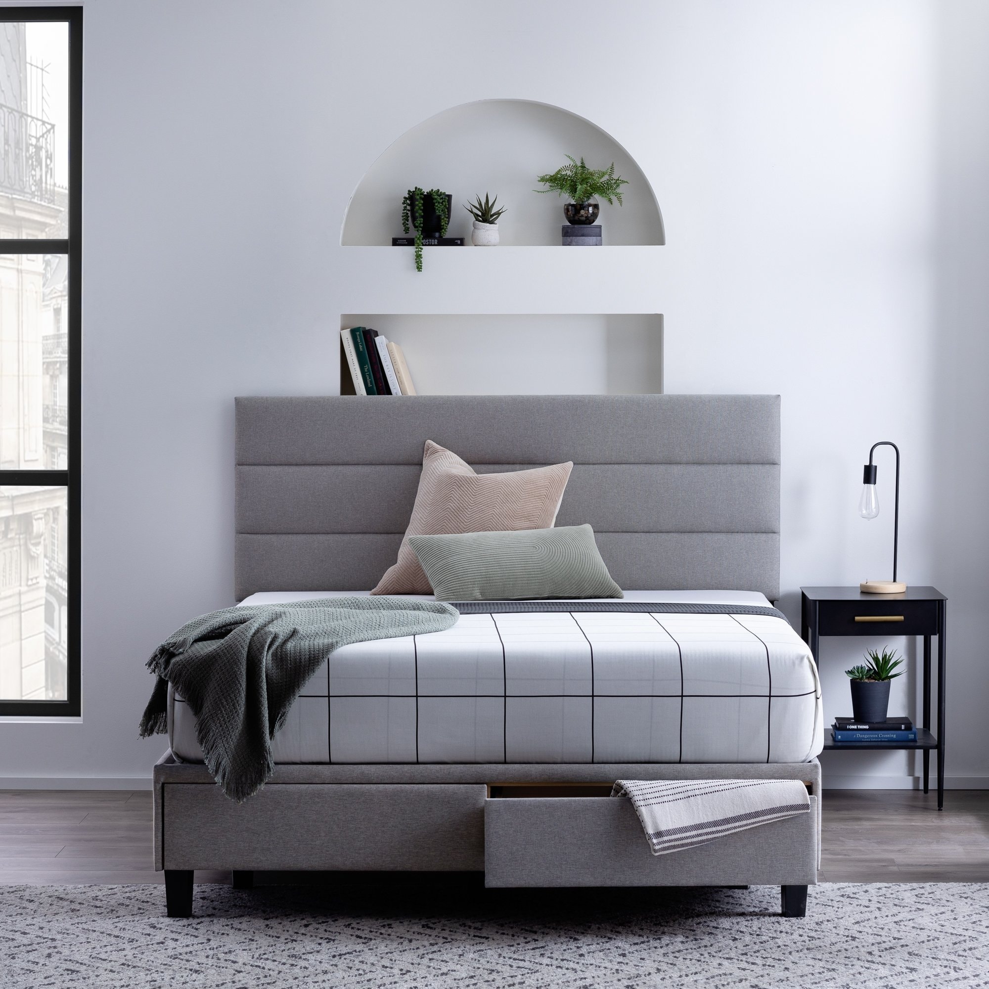 Horizontal channel tufted headboard discount