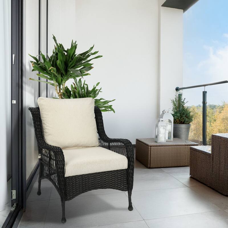 Aoodor Outdoor Deep Seat Cushion Set, Waterproof Patio Furniture Cushions with Adjustable Straps & Removable Cover