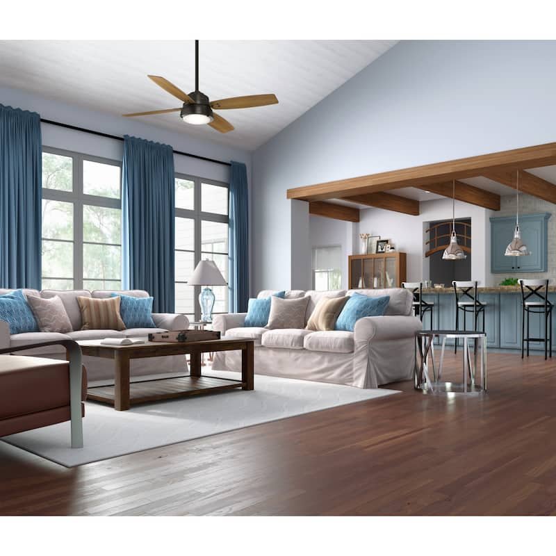 Hunter 52" Wingate Ceiling Fan with LED Light Kit and Handheld Remote - Transitional, Coastal