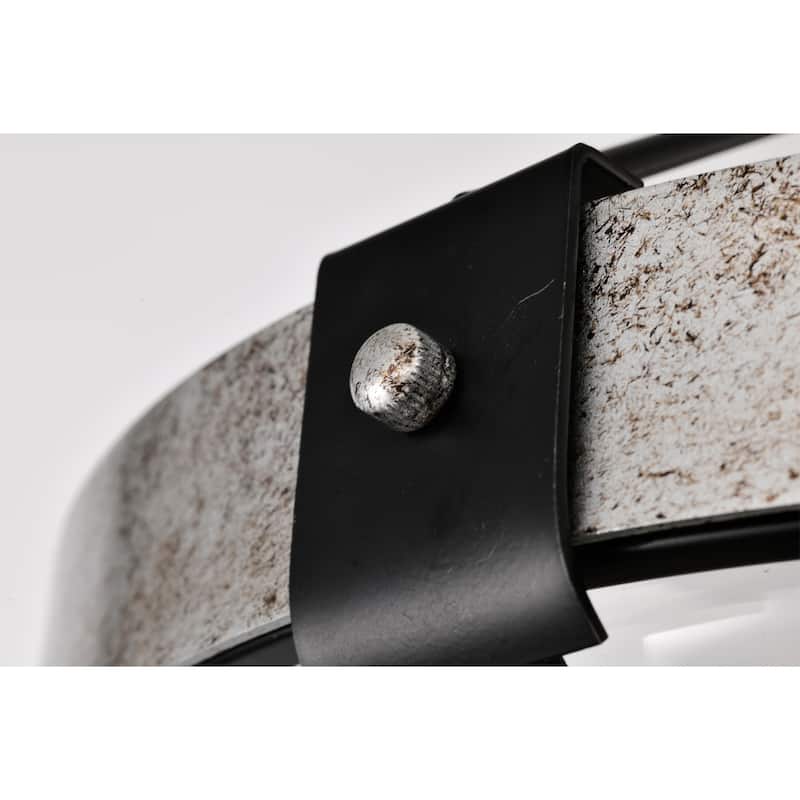 15" Geofric Matte Silver Wood Grain Finish Semi Flushmount Ceiling Lamp
