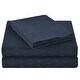 preview thumbnail 29 of 88, Home Sweet Home Dream Striped 1200 TC Egyptian Cotton Deep Pocket Bed Sheet Set Navy - Full