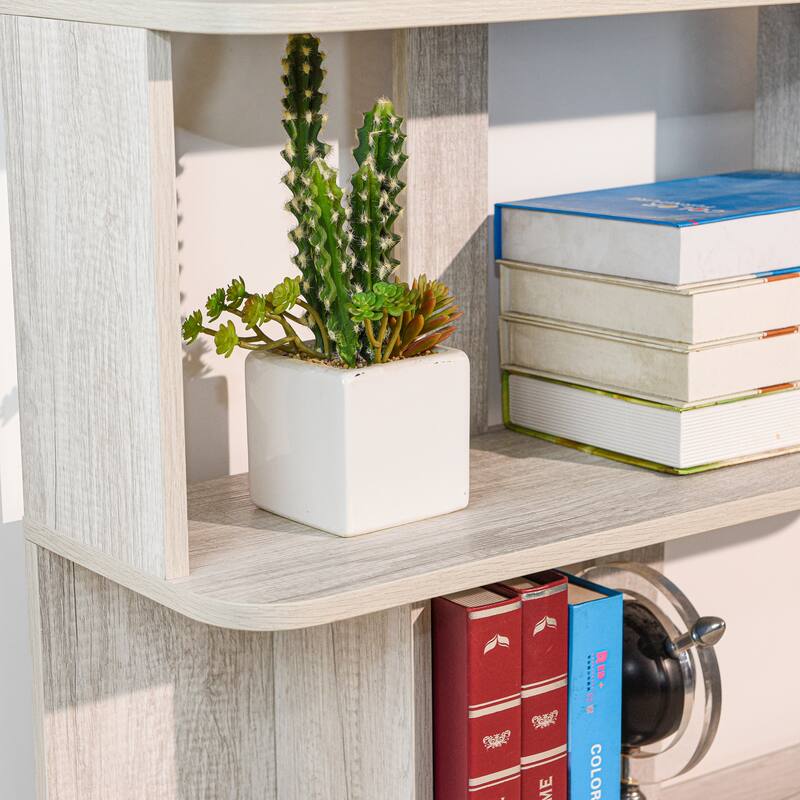 31.5"L X 64.56"H Free Combination Bookshelf Modern 5-Tier Open Storage Bookcase Mdf Wood Display Shelving, Media Storage Shelves