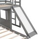preview thumbnail 24 of 39, Full double wooden bed with slide and guardrail, antique grey