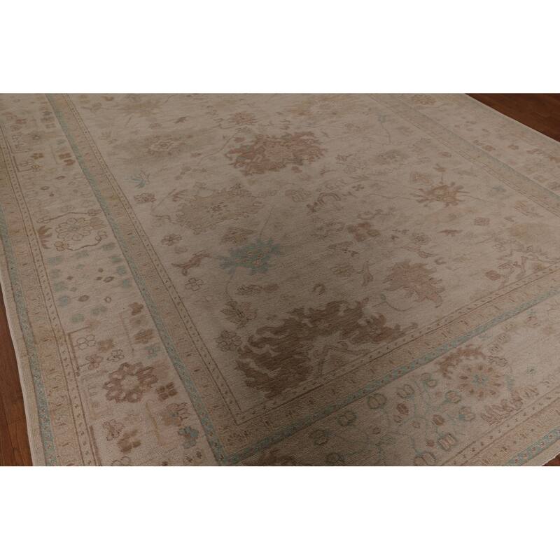 Earth Tone Oushak Vegetable Dye Area Rug Handmade Wool Carpet - 8'1" x 11'0"