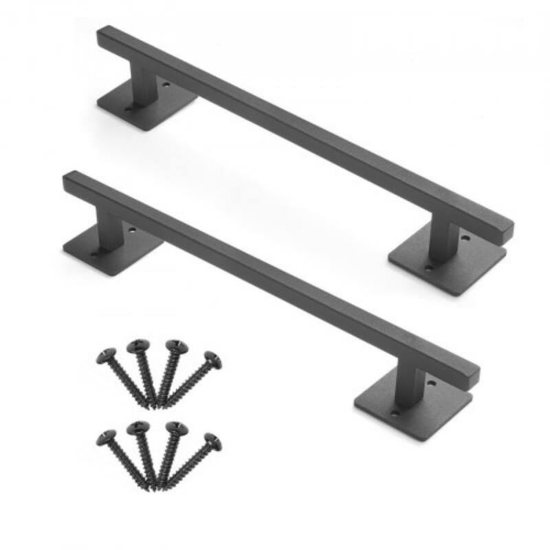 Black Carbon Steel Fence Door Handle 12.6in Ergonomic and Durable - 2 Pack