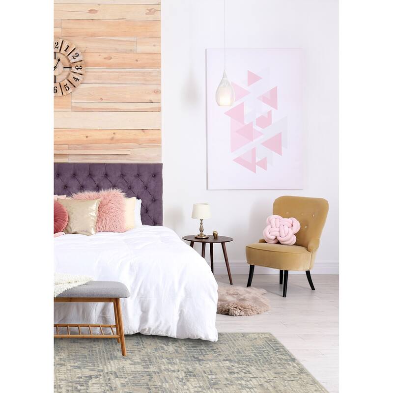 ECARPETGALLERY Hand-knotted Tangier Light Grey Wool Rug - 5'7 x 8'6