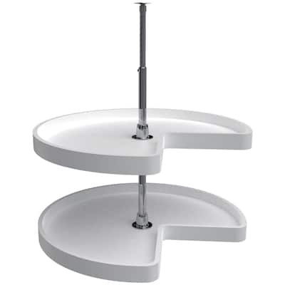 Rev-A-Shelf RAS Polymer 28 Inch Pie Cut 2 Shelf Lazy Susan Set with