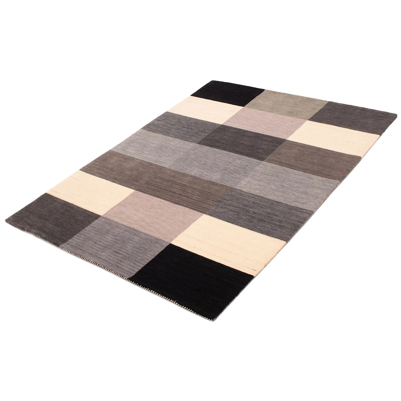 ECARPETGALLERY Hand-knotted Kashkuli Gabbeh Grey Wool Rug - 5'7 x 7'11