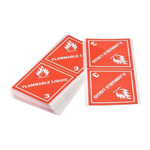 Flammable Liquid Hazardous Class 3 Warning Stickers Adhesive Labels Red