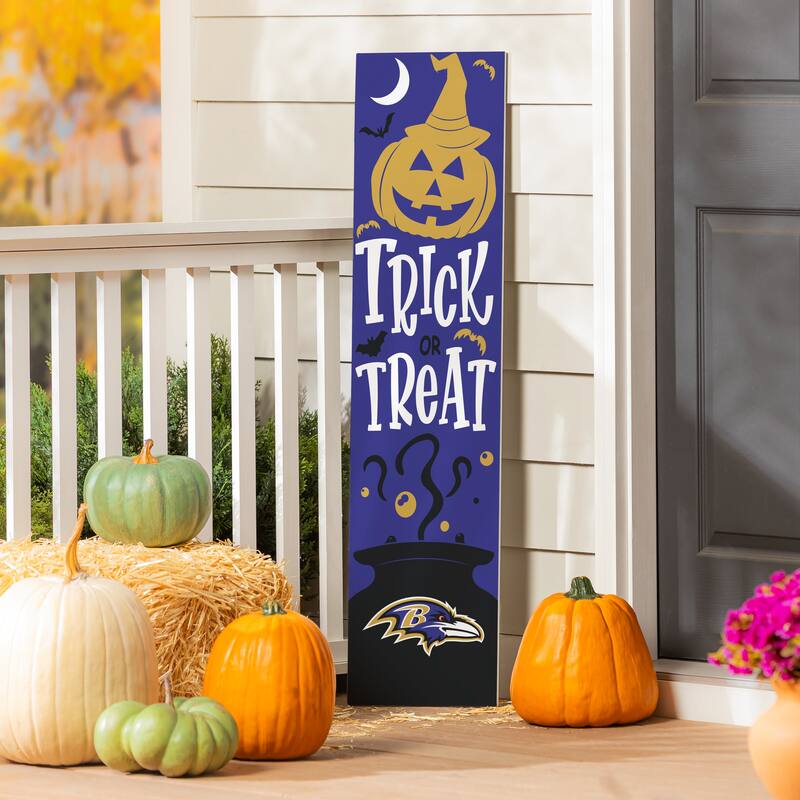 47" Double Sided Seasonal Porch Leaner, Baltimore Ravens - 47" x 11.25" - Halloween