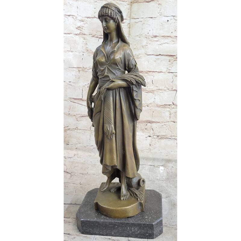 Reproduction Of Greek Goddess Bronze Sculpture Marble Base Statue Art Deco Gift