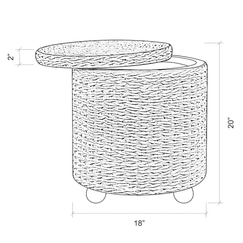 Tropical Round Side Table With Storage by East at Main