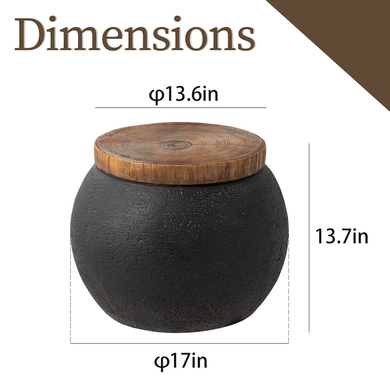 COSIEST Faux-Wood Top Side Table