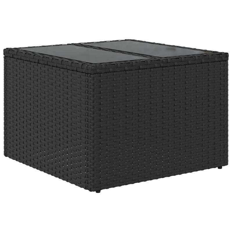 vidaXL Patio Table Outdoor Garden Firniture Side Tea Coffee Table Poly Rattan - 21.7 x 21.7 x 14.6 in