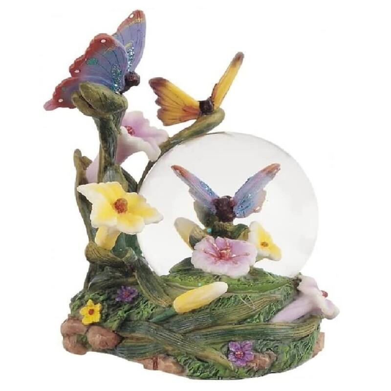 Q-Max 5"H Butterflies Glitter Snow Globe