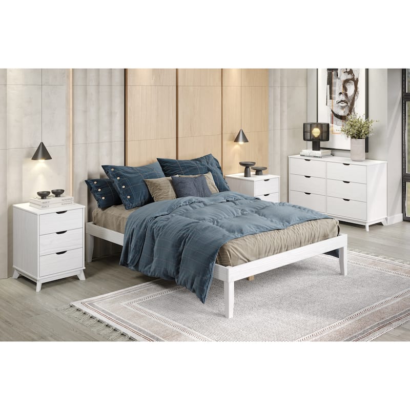 Purcell Solid Wood Platform Bed Frame - White - Queen