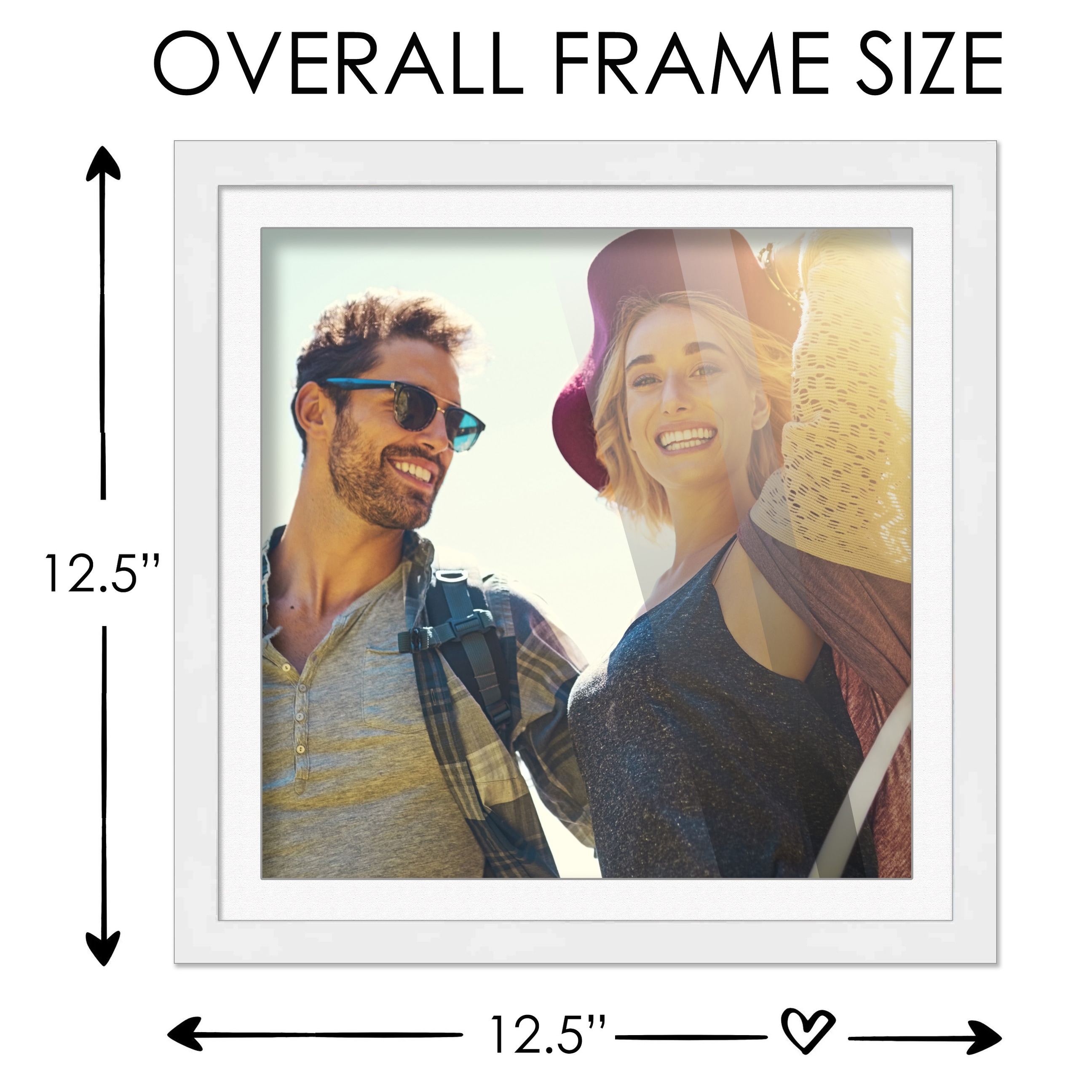 4x4 Frame with Mat - Brown 8x8 Frame Wood Made to Display Print or